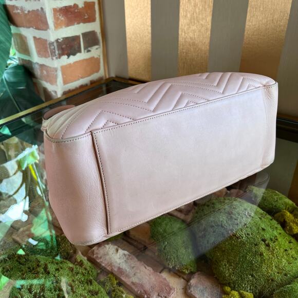 GUCCI GG Marmont Pink Matelassé Leather Chain Shoulder Bag - Picture 6 of 16